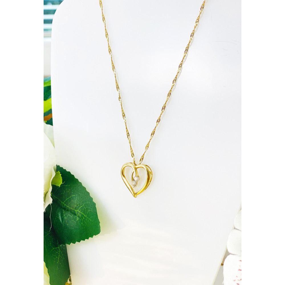 Złoty wisiorek zawieszka serce