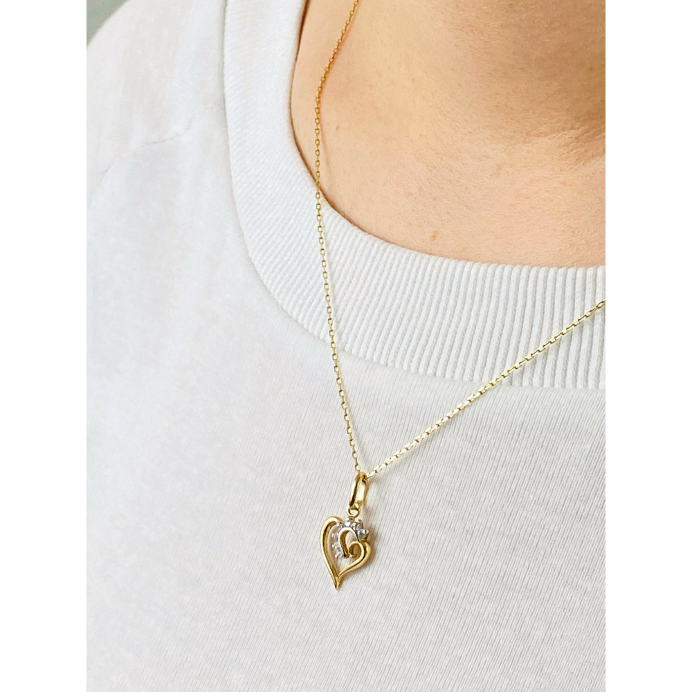 Złoty wisiorek zawieszka serce