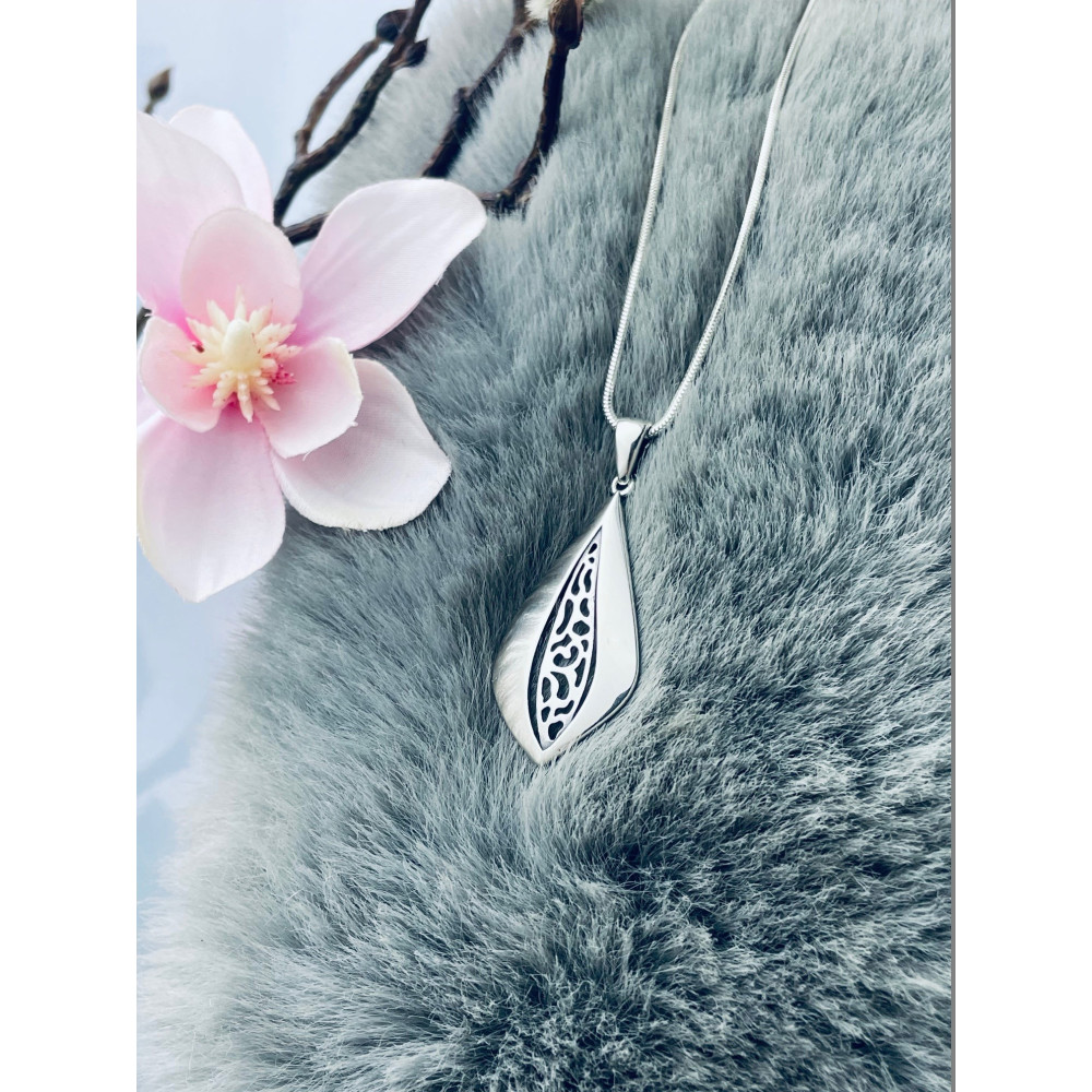 925 Silber Damen Medaillon Anhänger Tröpfchen