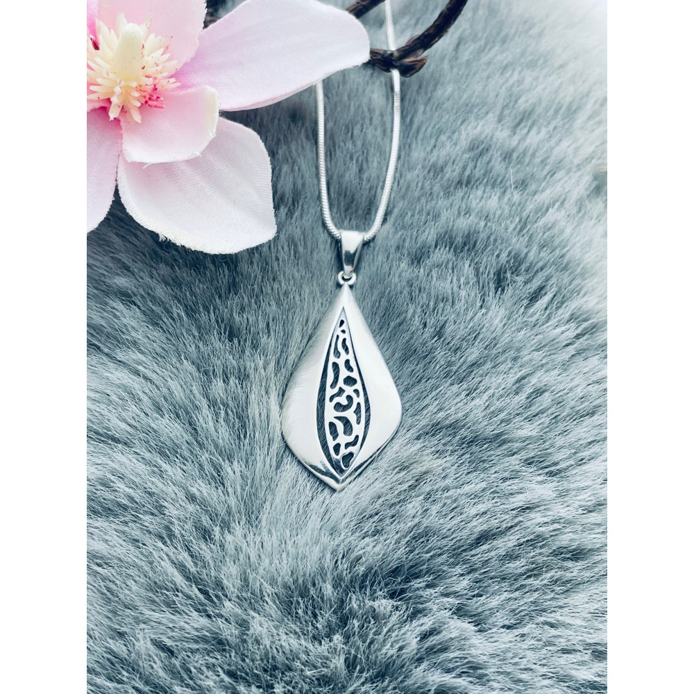 925 Silber Damen Medaillon Anhänger Tröpfchen