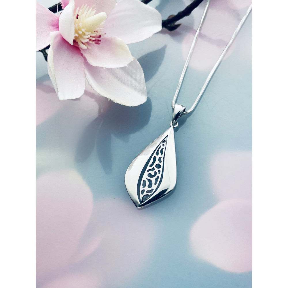 925 Silber Damen Medaillon Anhänger Tröpfchen