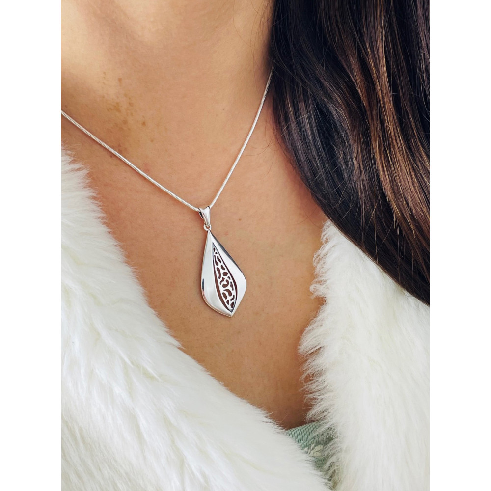 925 Silber Damen Medaillon Anhänger Tröpfchen