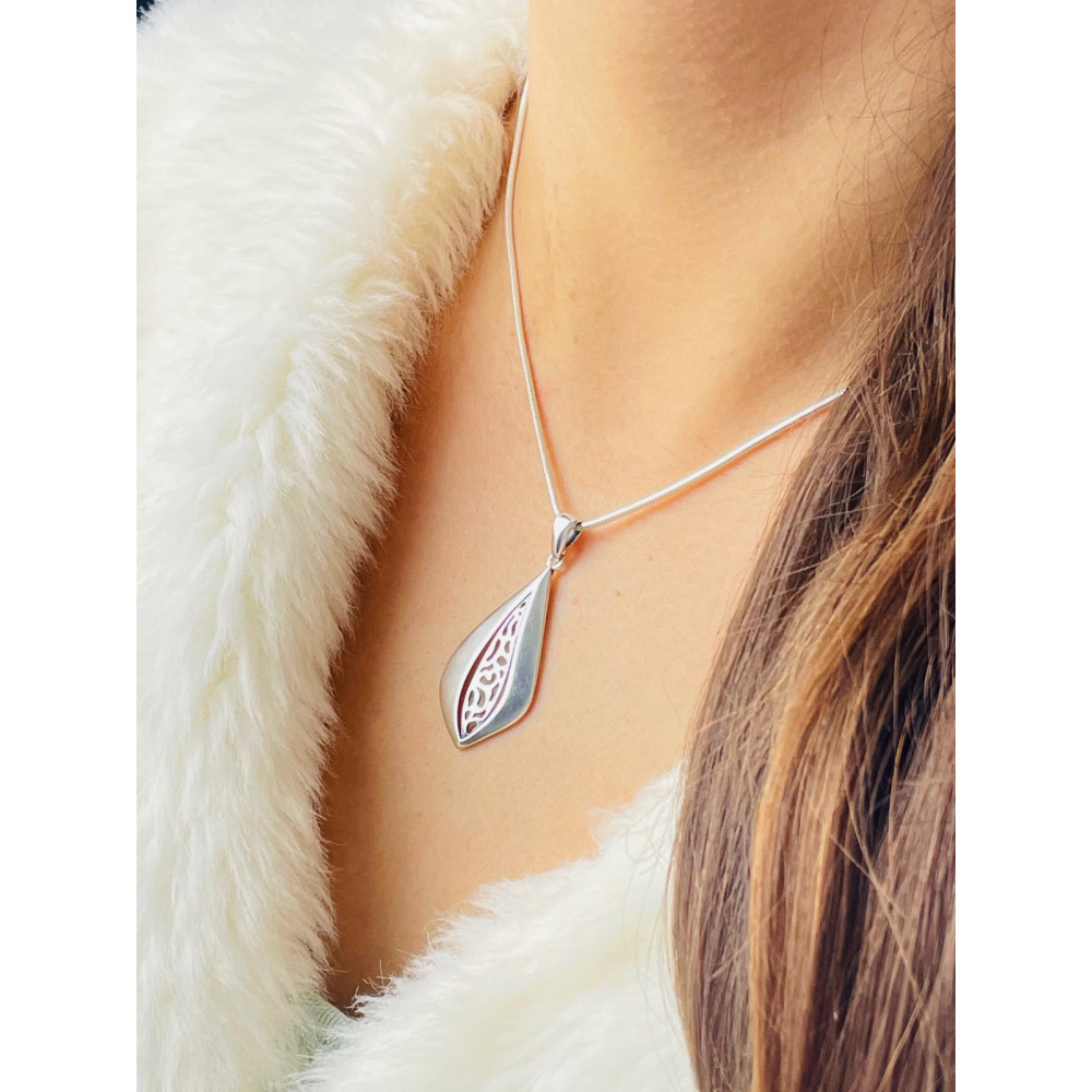 925 Silber Damen Medaillon Anhänger Tröpfchen