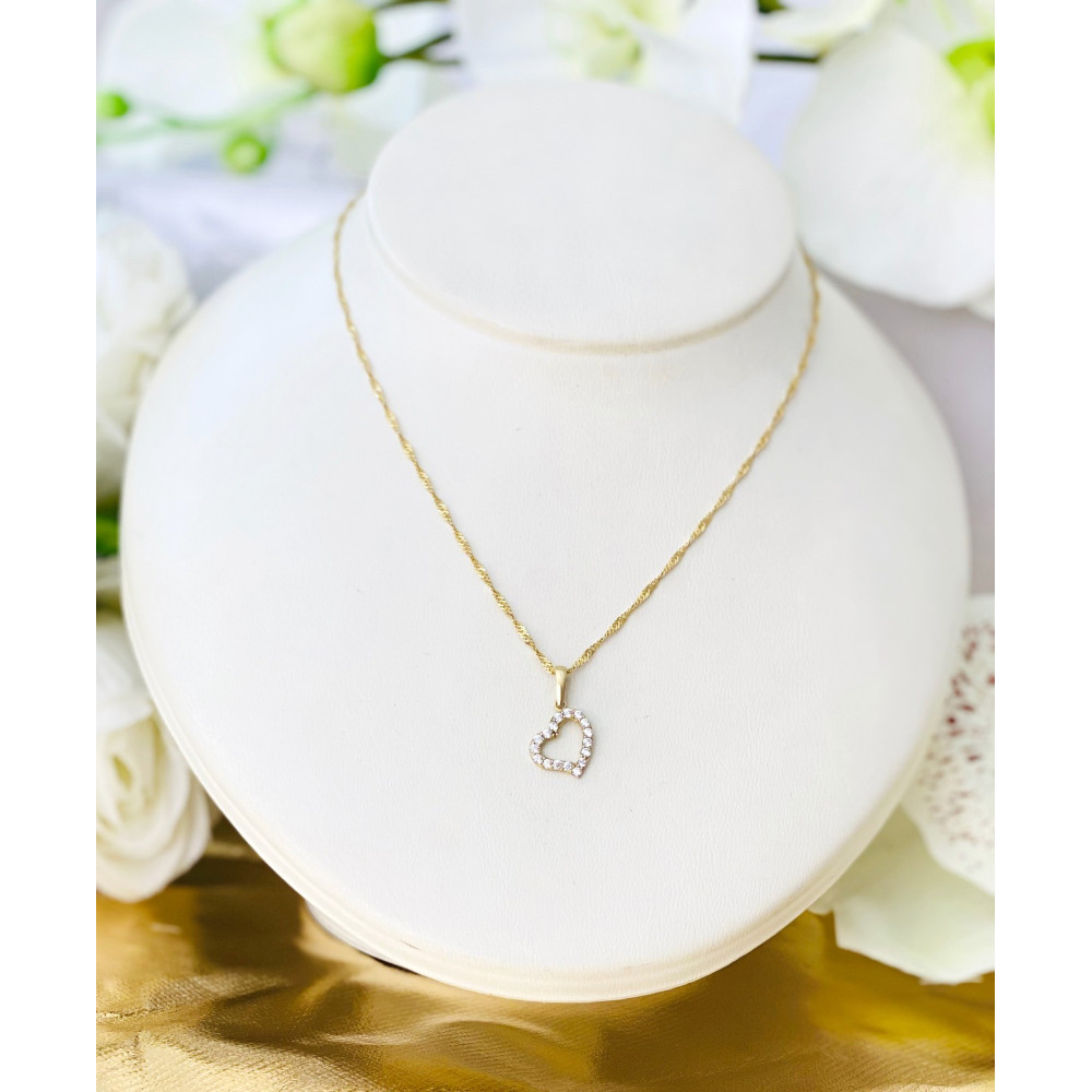 Złoty wisiorek zawieszka serce