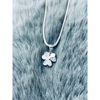 925 Silber Damen Medaillon Anhänger Blume mit Zirkonia