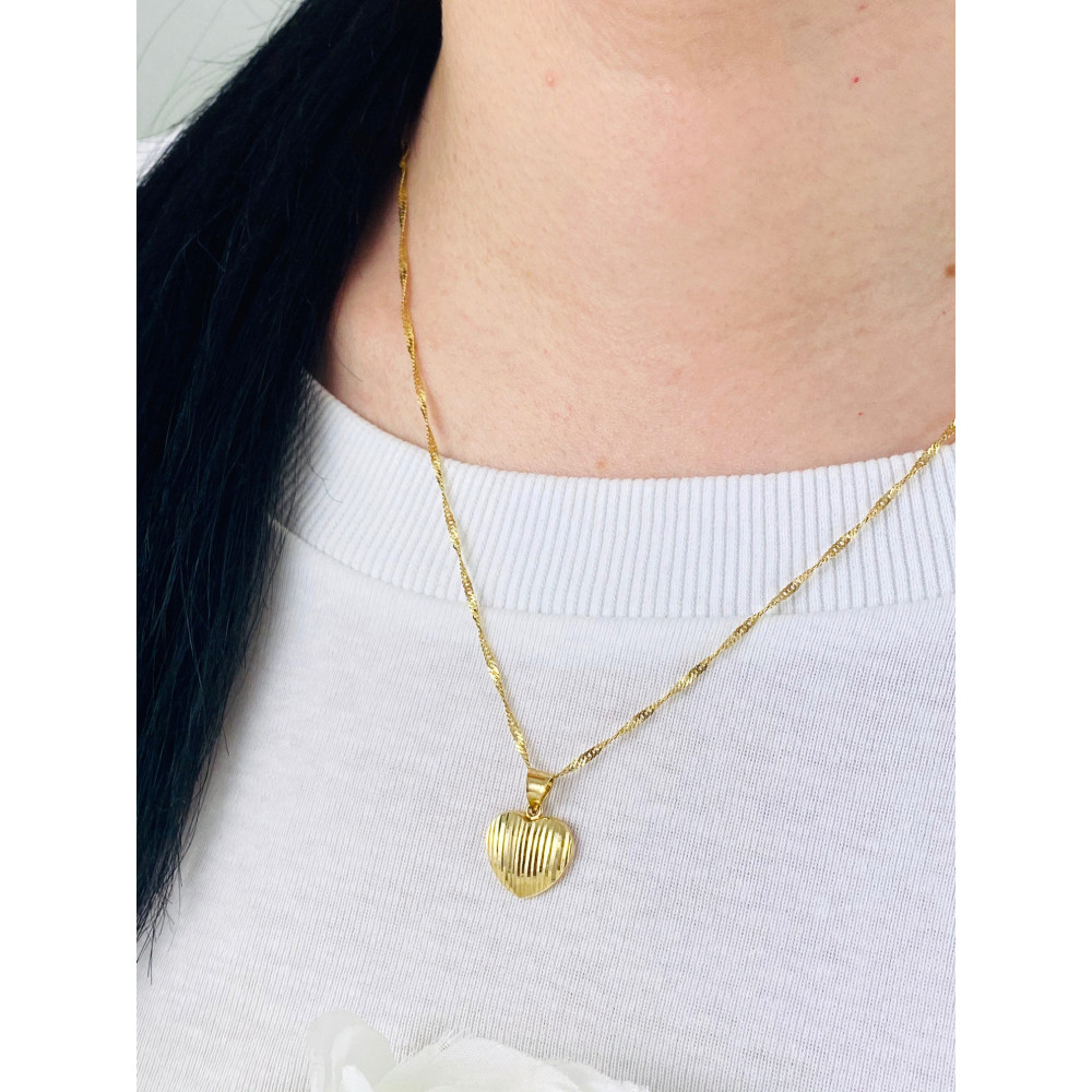 Złoty wisiorek zawieszka serce