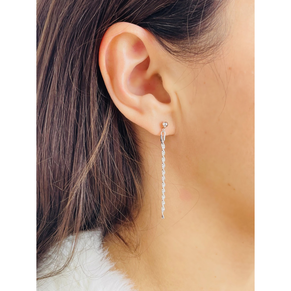 Kugel 925 Silber Ohrringe Twist-kette