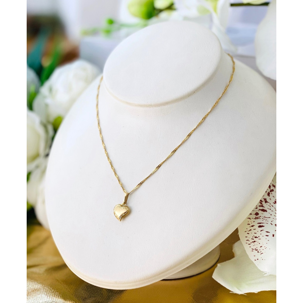 Złoty wisiorek zawieszka serce