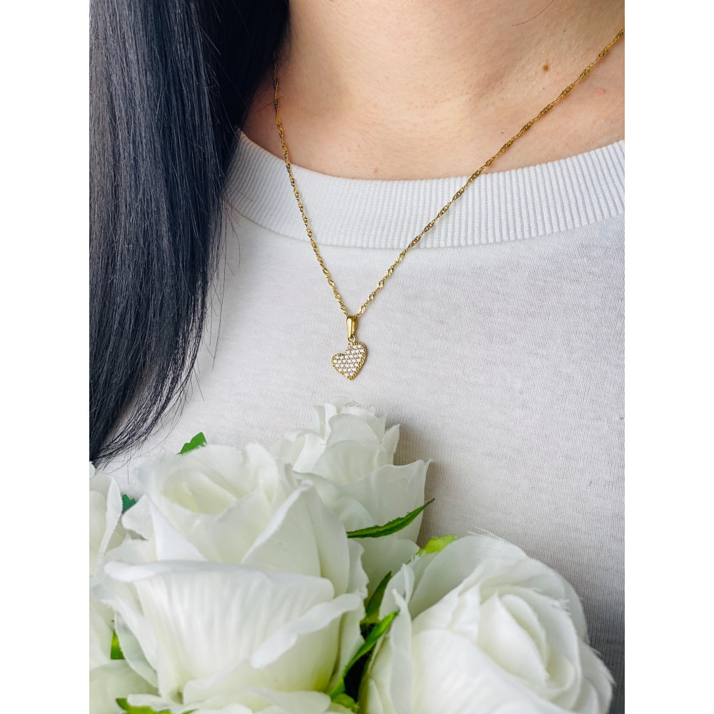 Złota zawieszka wisiorek serce