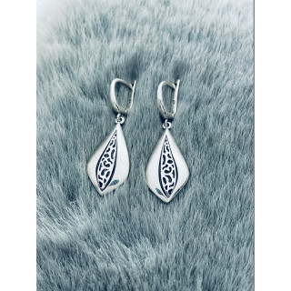 Srebrne kolczyki łezki krople ażurowe polerowane