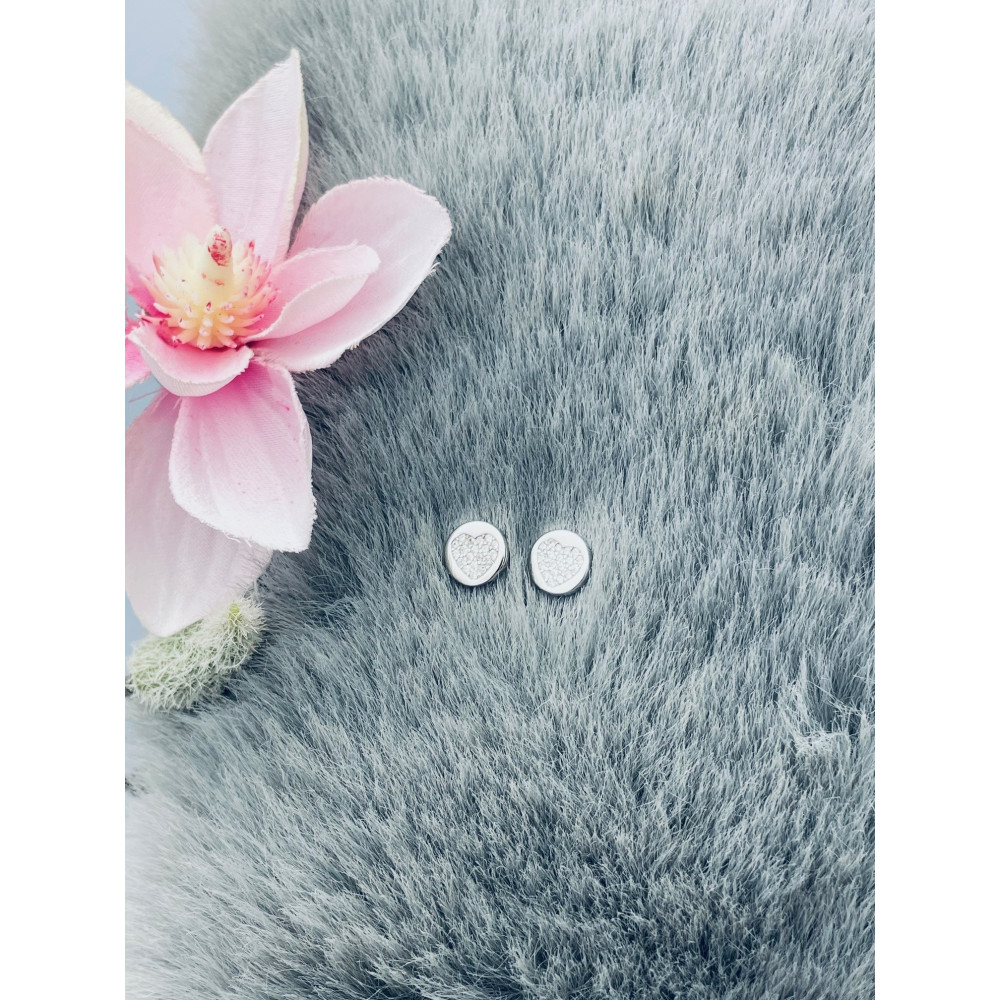 Herz 925 Silber Ohrringe mit Zirkonia