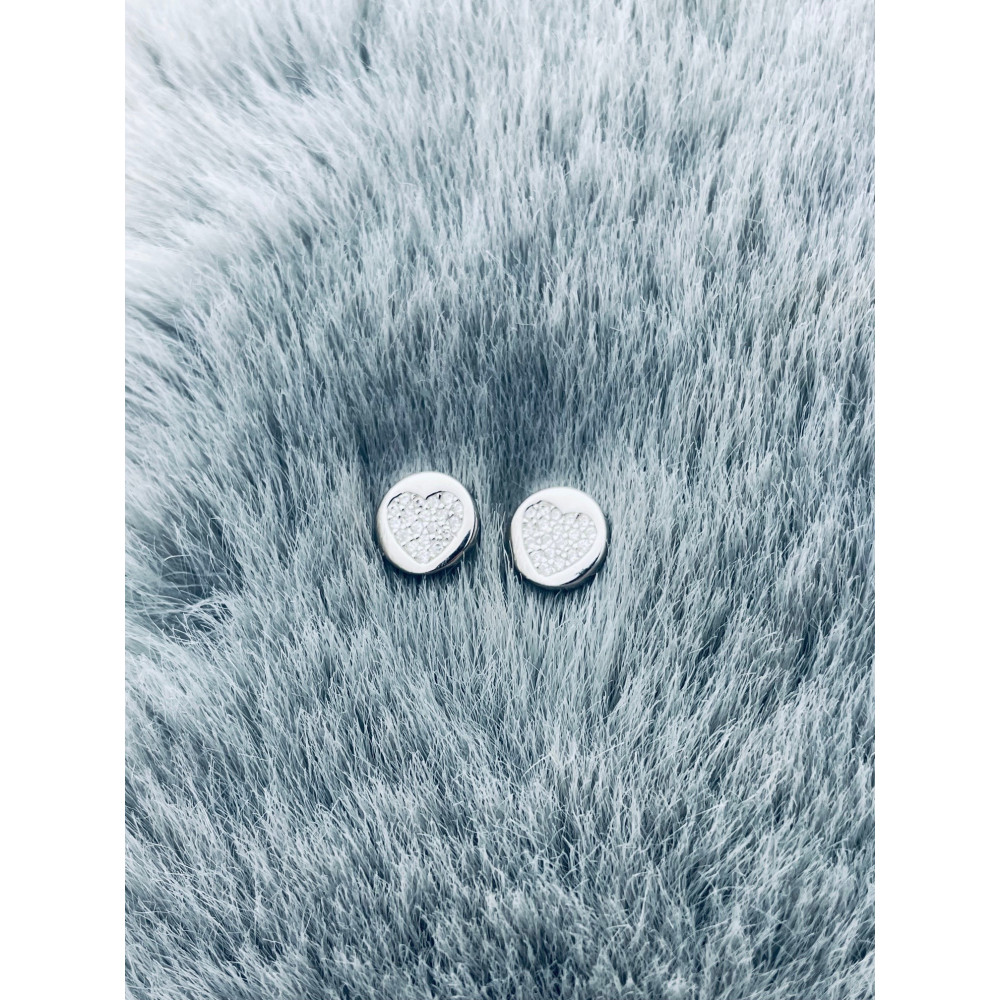 Herz 925 Silber Ohrringe mit Zirkonia