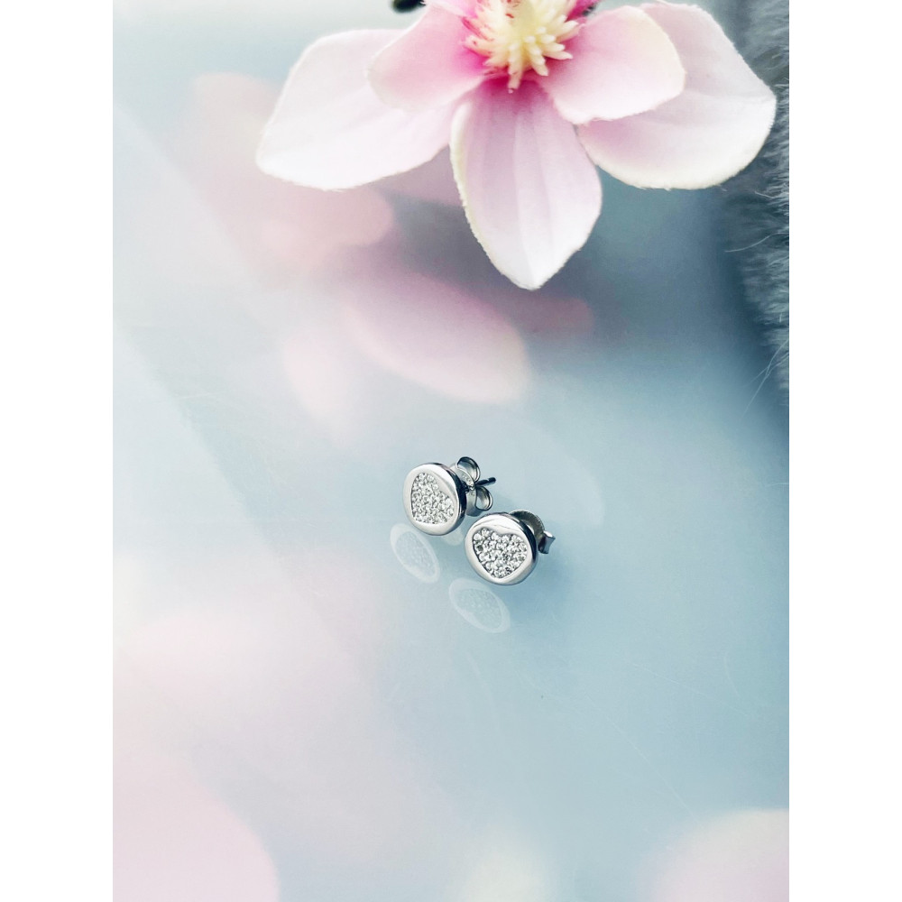 Herz 925 Silber Ohrringe mit Zirkonia