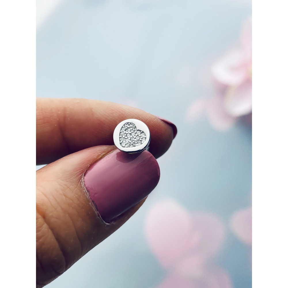 Herz 925 Silber Ohrringe mit Zirkonia