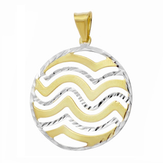 Anhänger Welle Kettenanhänger Gelbgold Goldanhänger