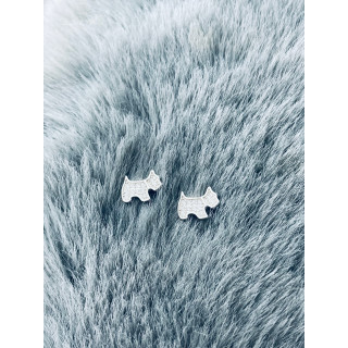 Hund 925 Silber Ohrringe mit Zirkonia