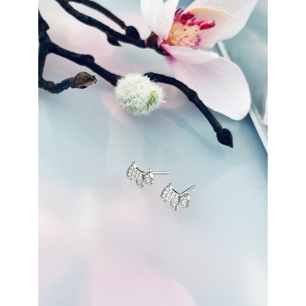 Hund 925 Silber Ohrringe mit Zirkonia