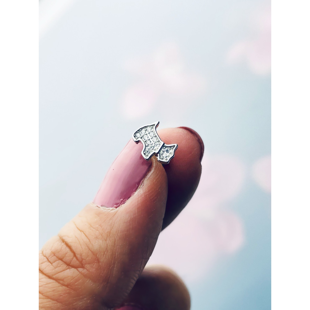 Hund 925 Silber Ohrringe mit Zirkonia