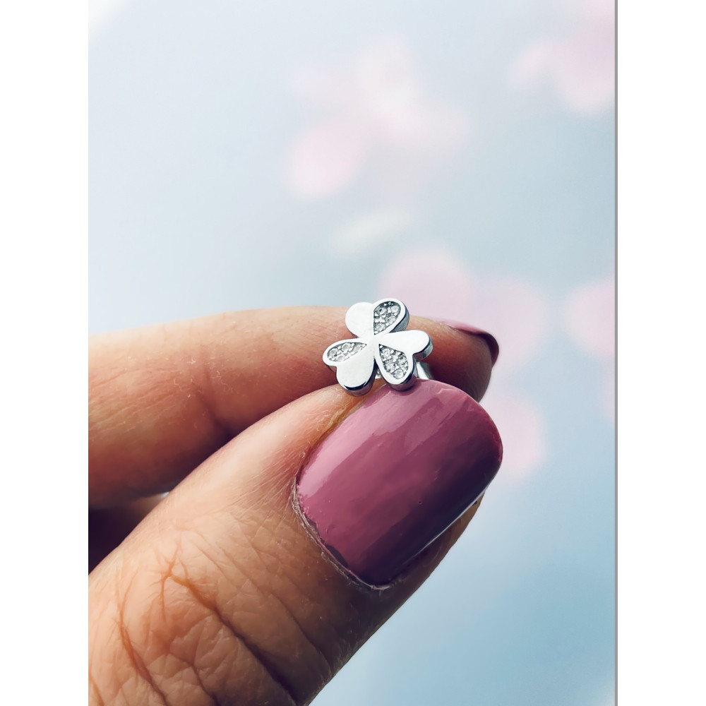 Blume 925 Silber Ohrringe mit Zirkonia