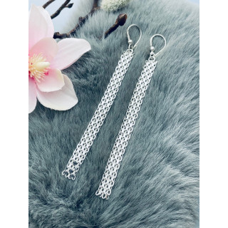 Srebrne kolczyki wiszące plecionka Bismkarck