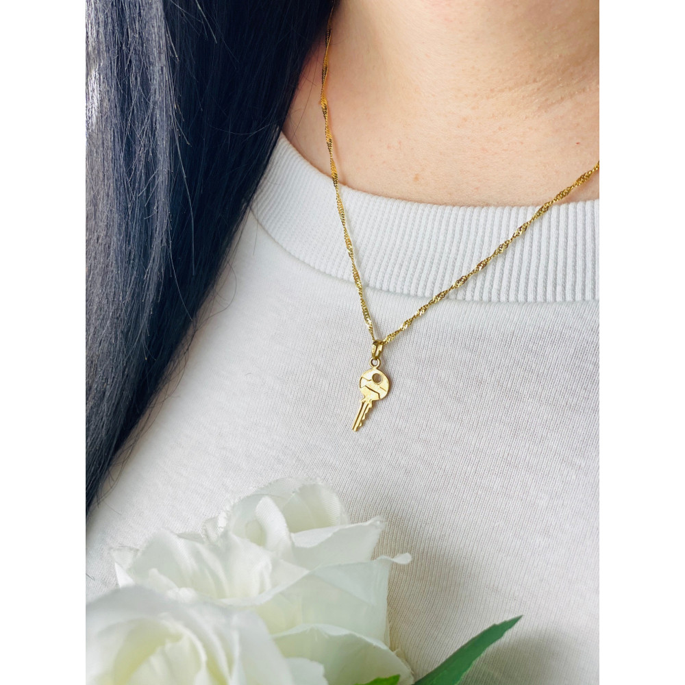 Złota zawieszka wisiorek klucz