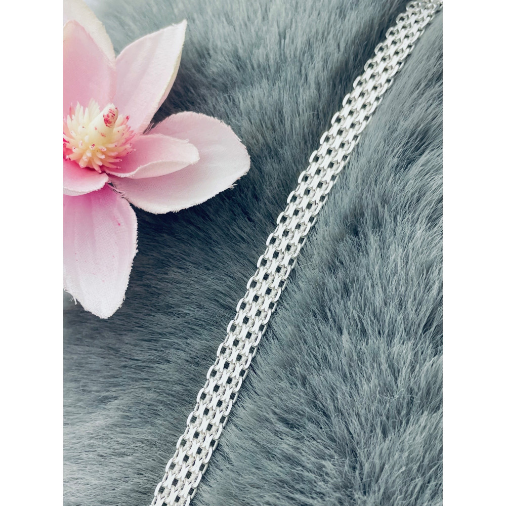 Bismarck geflochtenes Silberarmband 925 Silber Damen Kinder