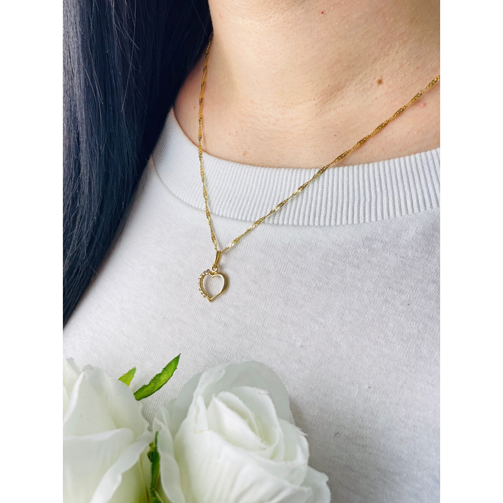 Złota zawieszka wisiorek serce