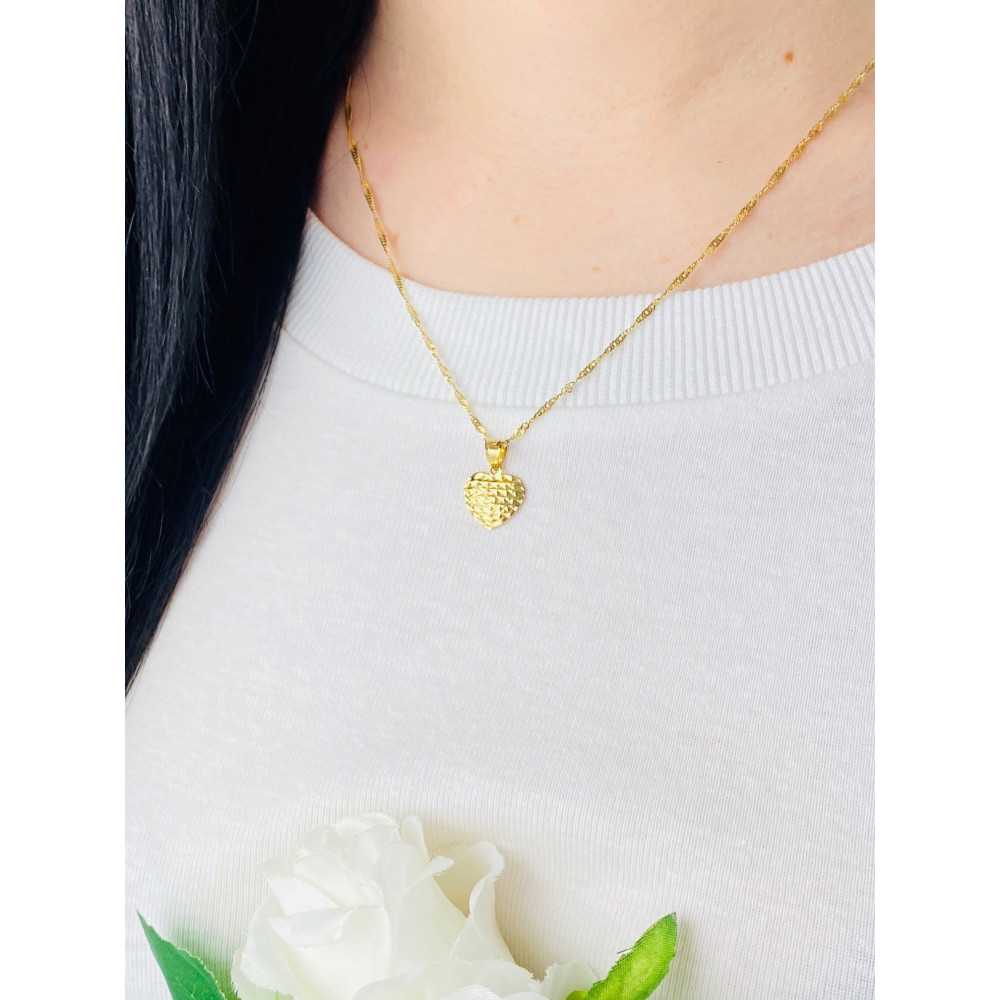 Złota zawieszka wisiorek serce