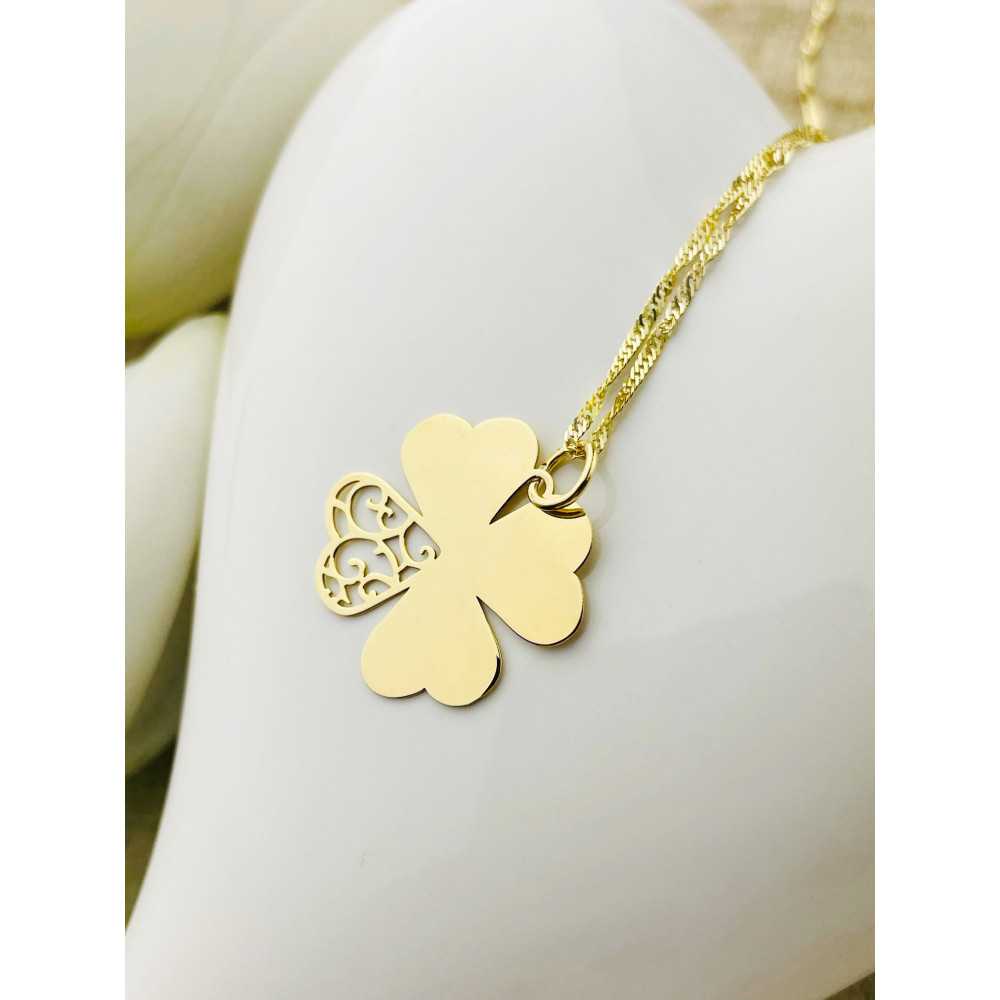 copy of Złoty wisiorek zawieszka rozeta ażurowa