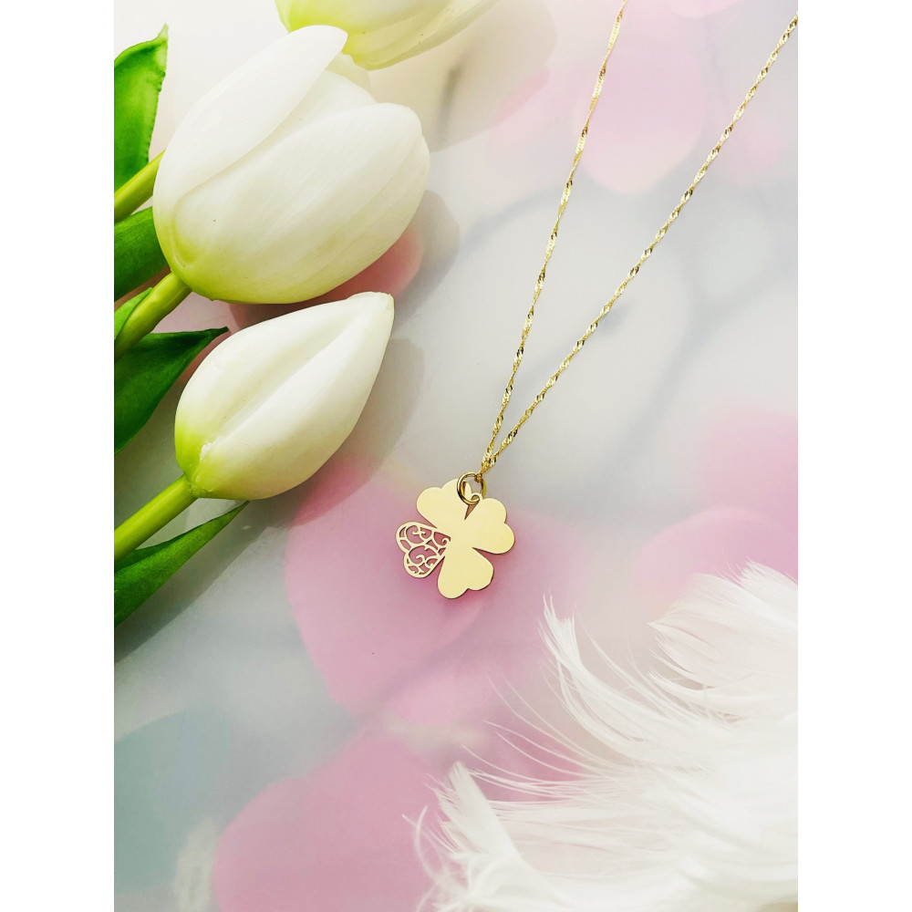 copy of Złoty wisiorek zawieszka rozeta ażurowa