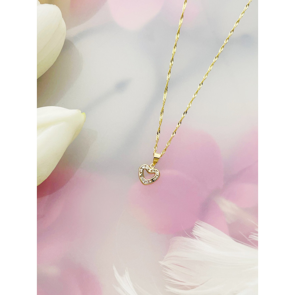 Anhänger Herz Kettenanhänger Gelbgold mit Zirkonia Goldanhänger 585er 14KT