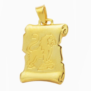 Złota zawieszka wisiorek znak zodiaku lew