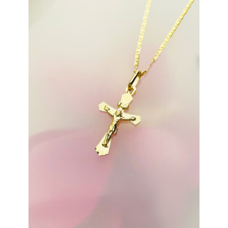 Goldanhänger Kettenanhänger Gold Anhänger Kreuz mit Jesus Goldkreuz Erstkommunion Gelbgold 585er 14KT