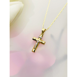 Goldanhänger Kettenanhänger Gold Anhänger Kreuz mit Jesus Goldkreuz Erstkommunion Gelbgold 585er 14KT