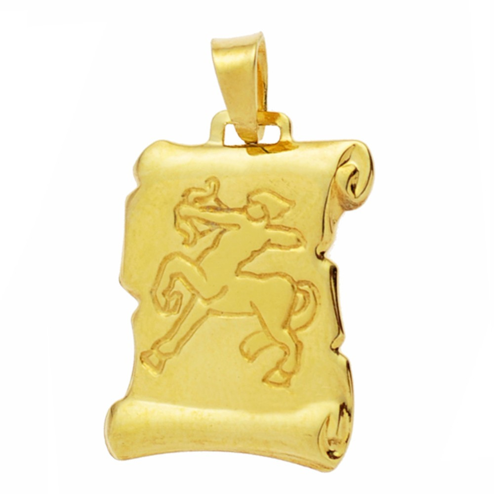 Złota zawieszka wisiorek znak zodiaku strzelec