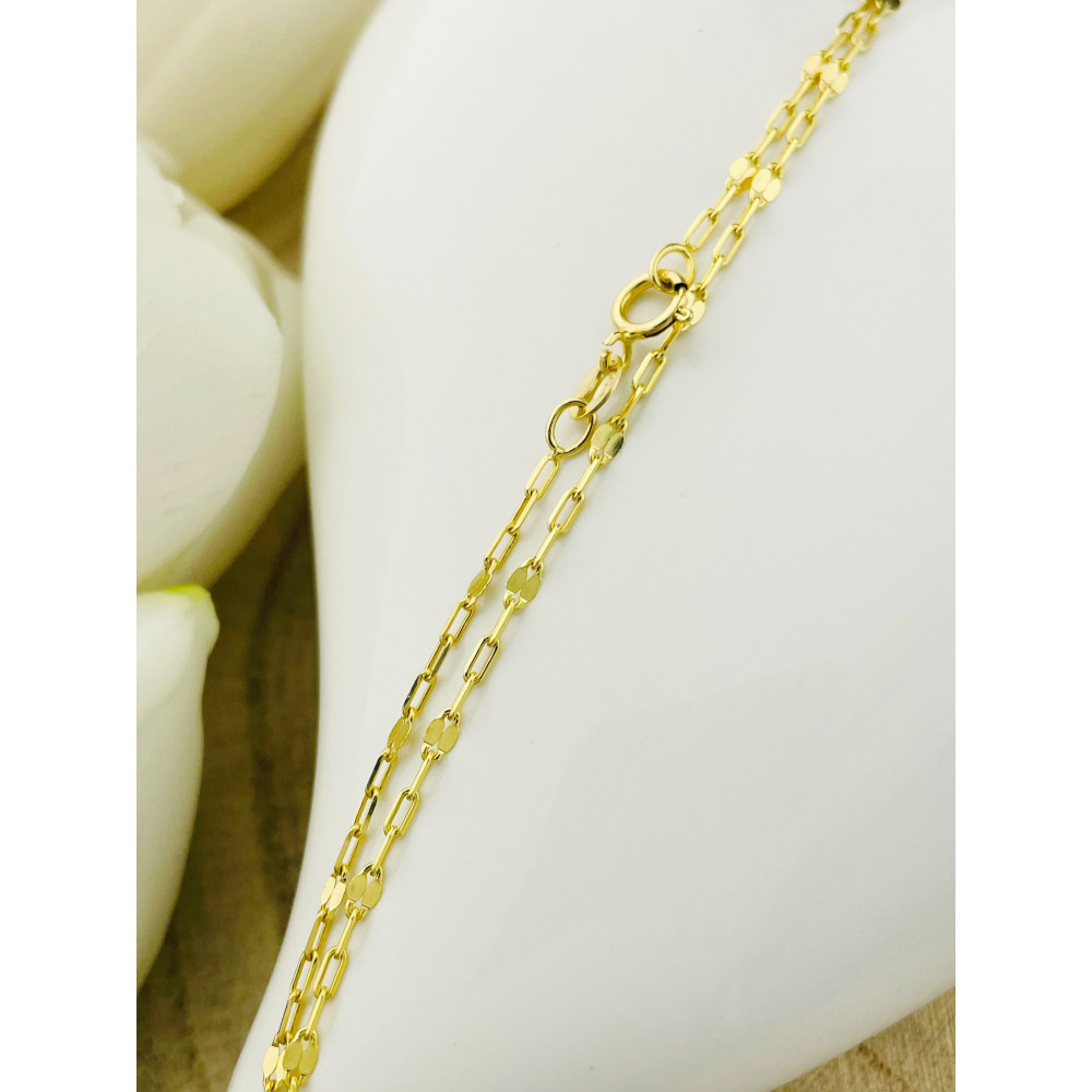 Złoty łańcuszek ankier figaro lusterka