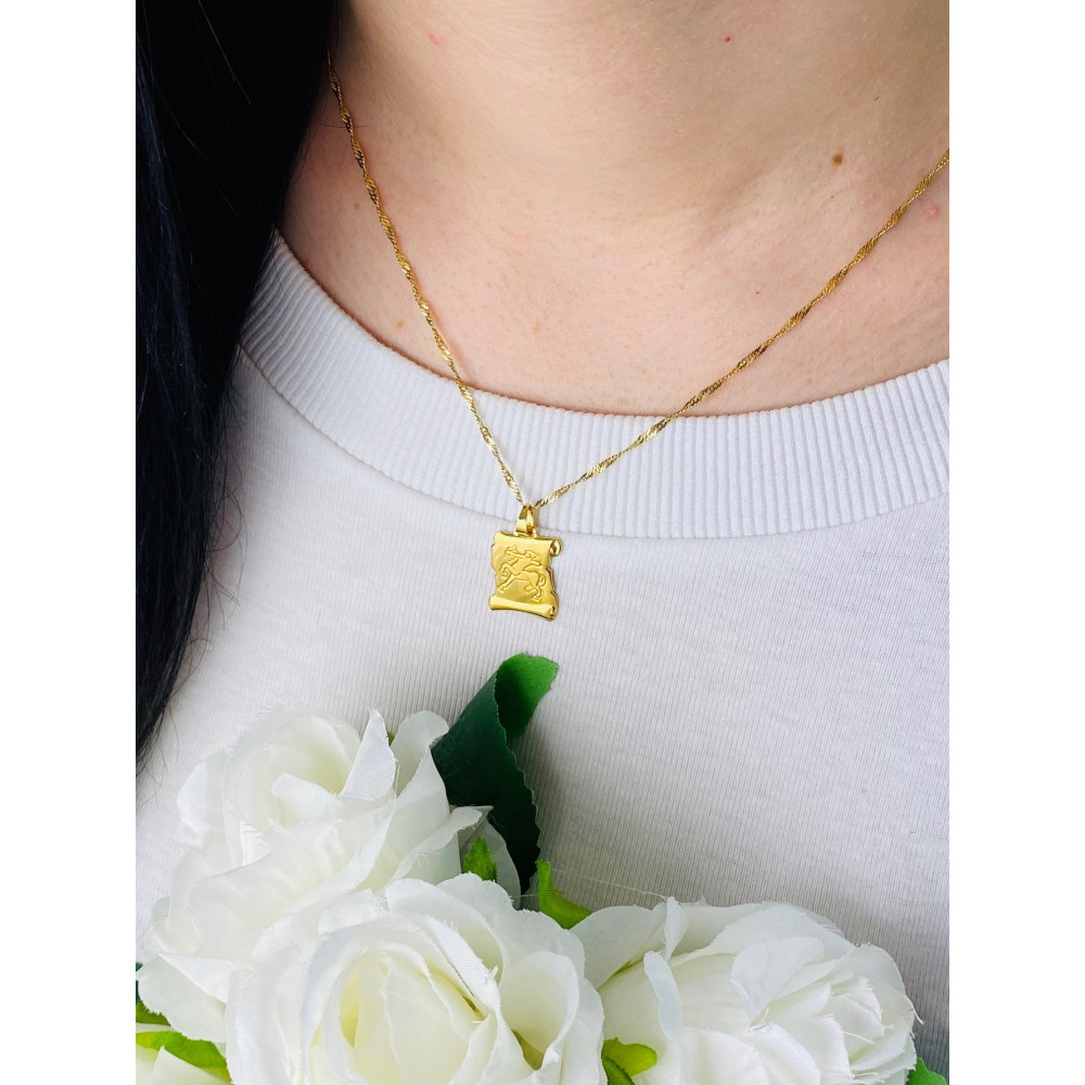 Złota zawieszka wisiorek znak zodiaku strzelec