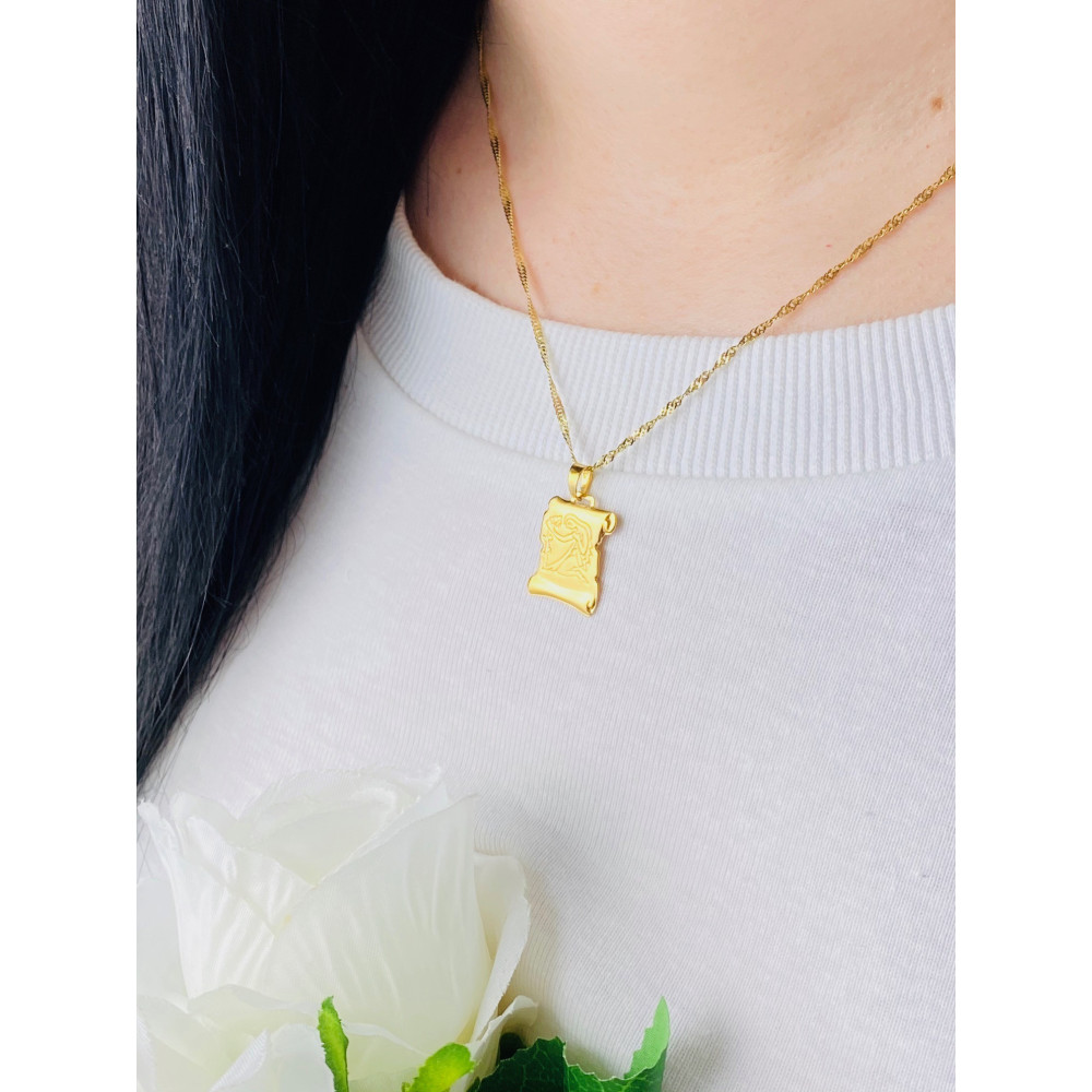 Złoty wisiorek znak zodiaku panna