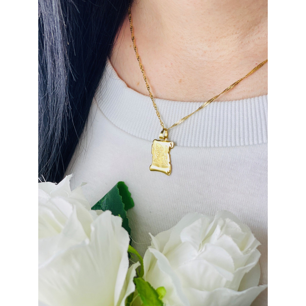 Złota zawieszka wisiorek znak zodiaku wodnik