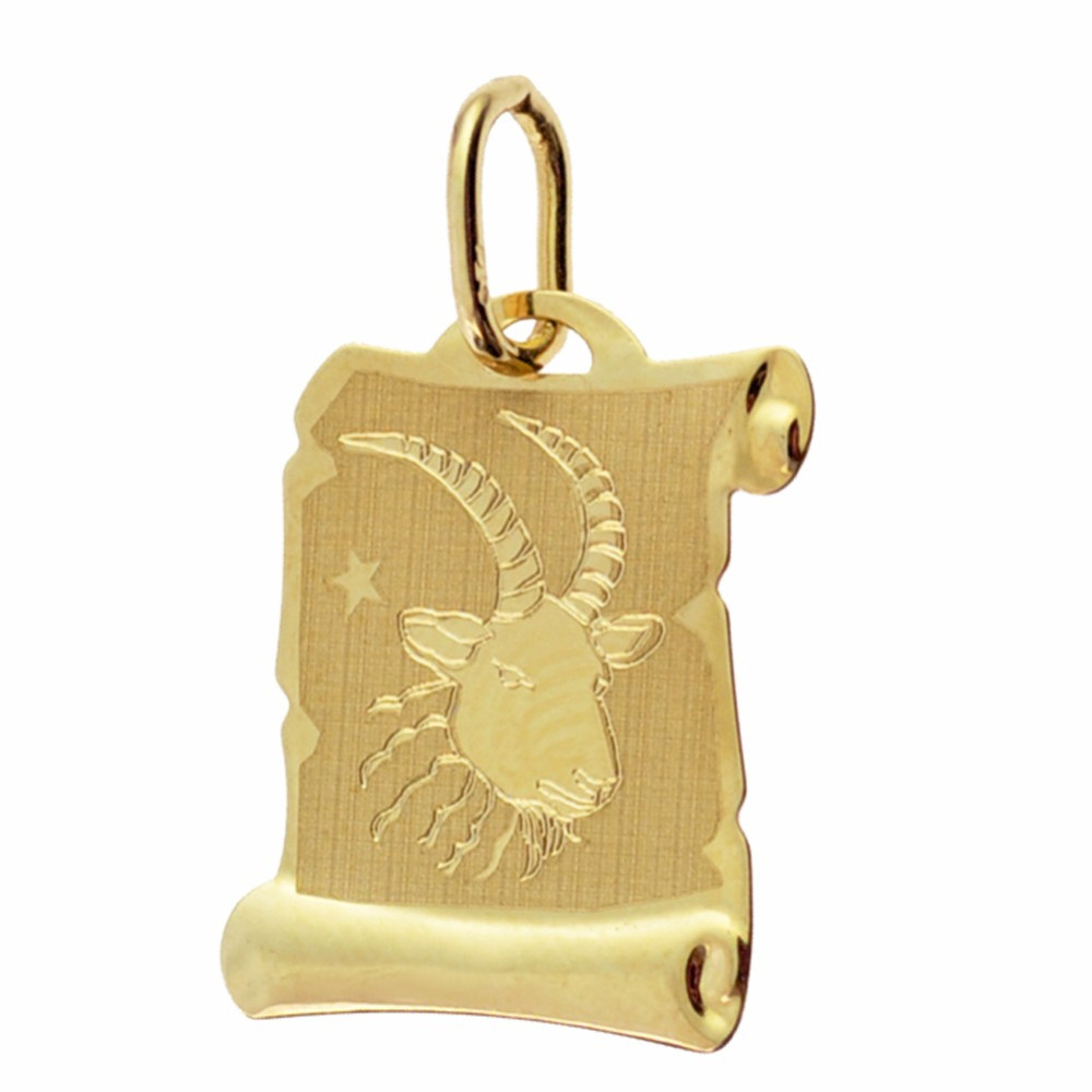 Złota zawieszka wisiorek znak zodiaku koziorożec