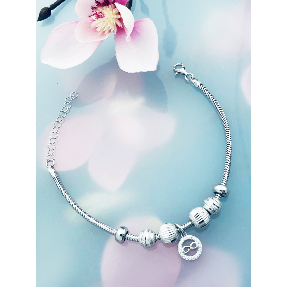 Infinity Armband 925 Silber mit Zirkonia Damen Kinder