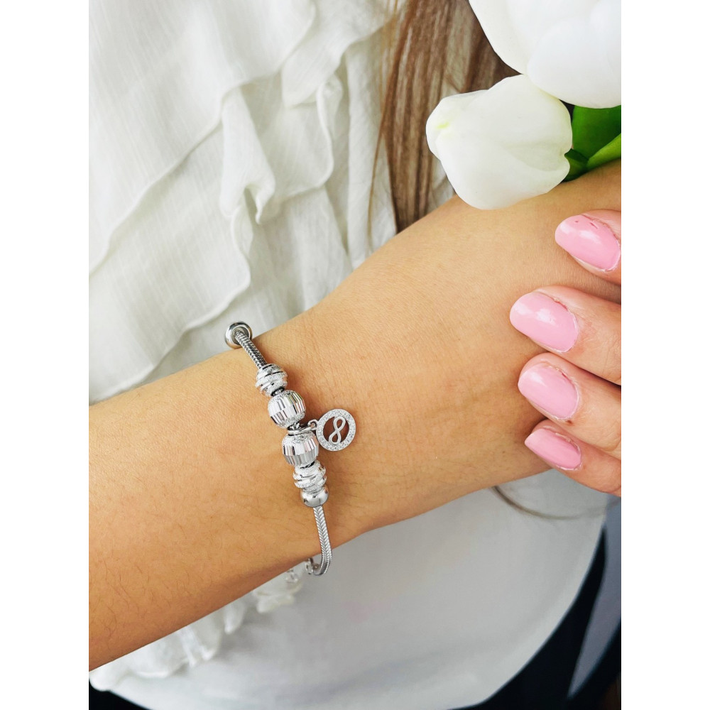 Infinity Armband 925 Silber mit Zirkonia Damen Kinder