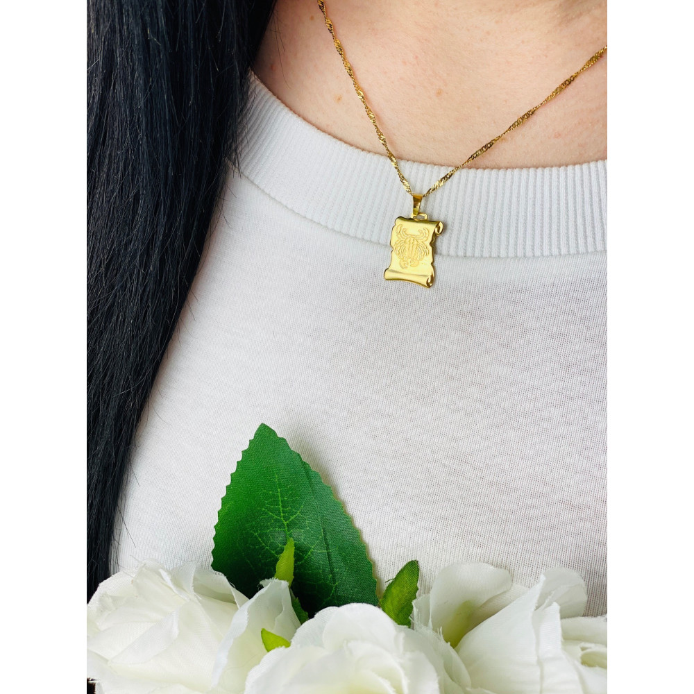 Złota zawieszka wisiorek znak zodiaku rak