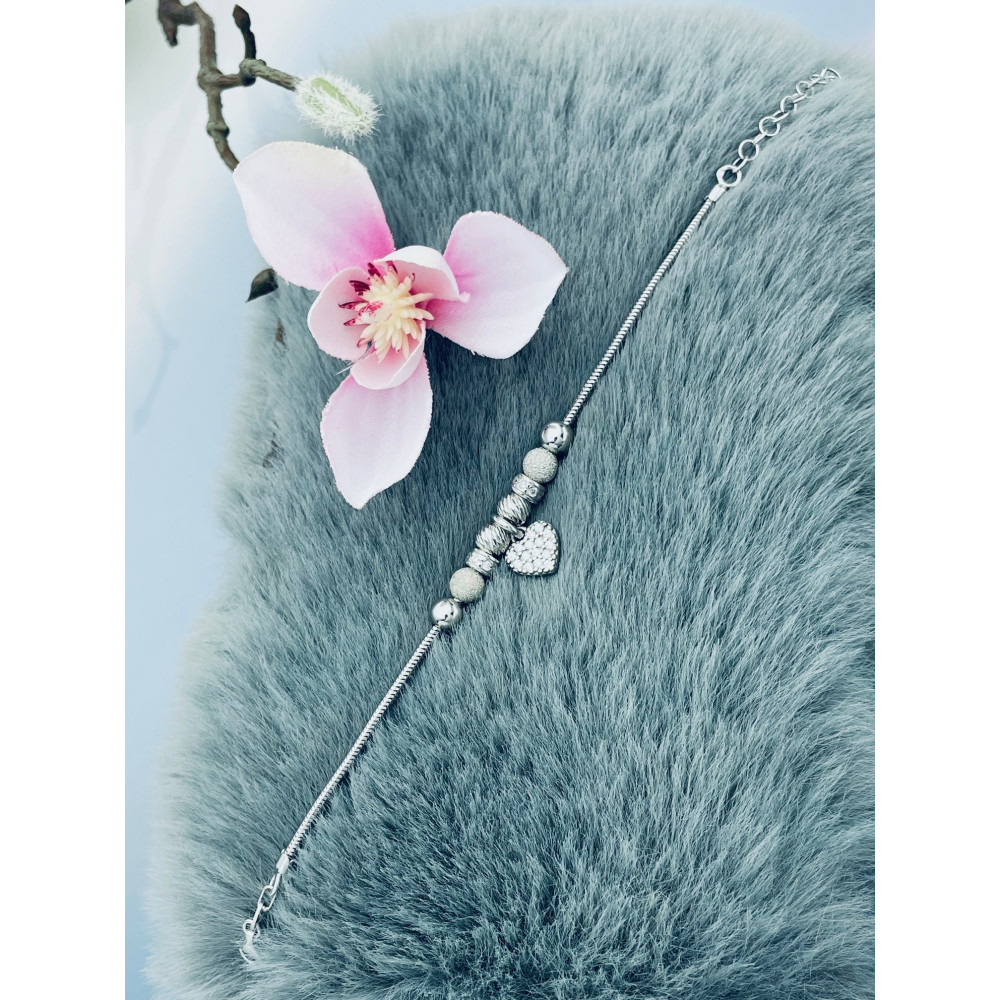 Herz Armband 925 Silber mit Zirkonia Damen Kinder