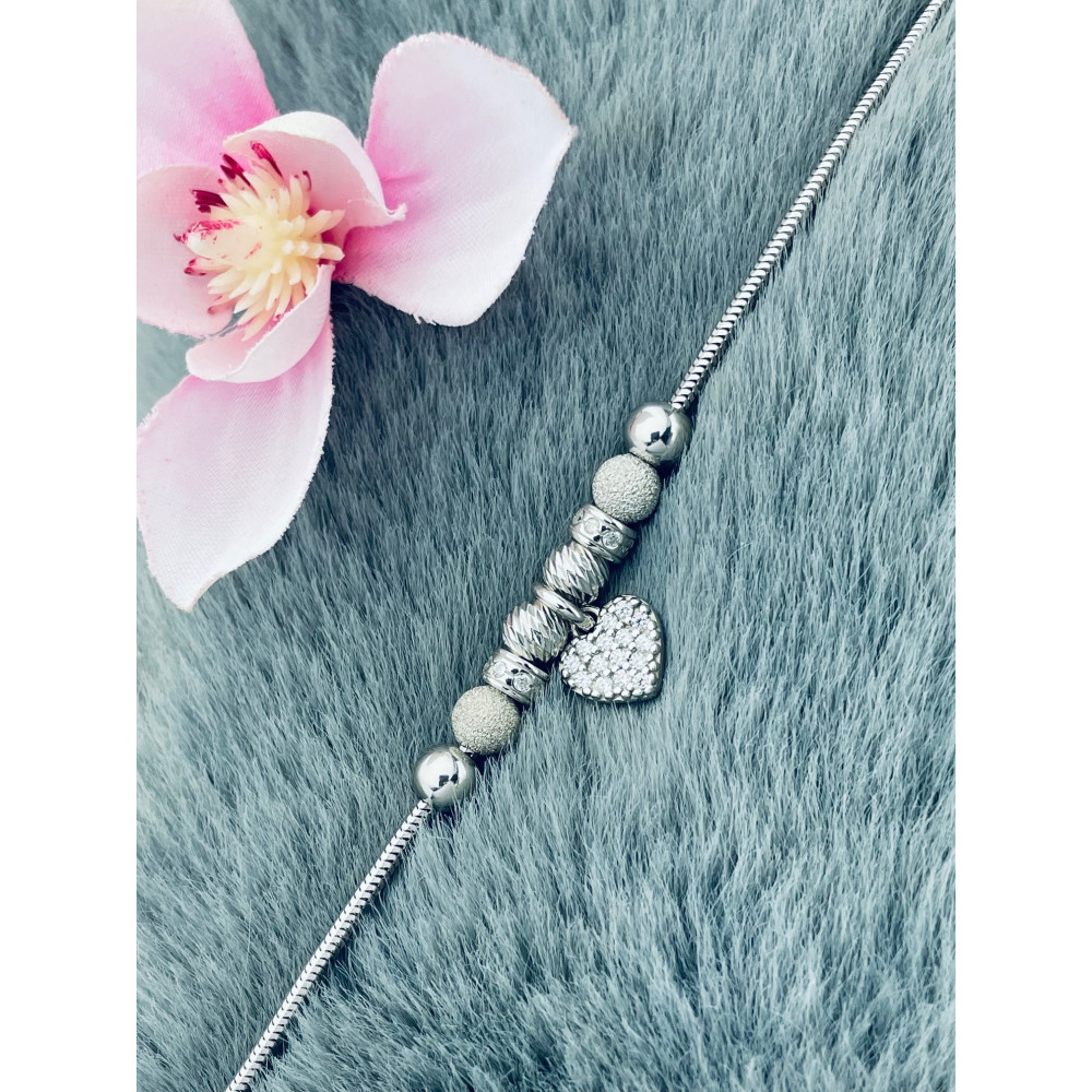 Herz Armband 925 Silber mit Zirkonia Damen Kinder