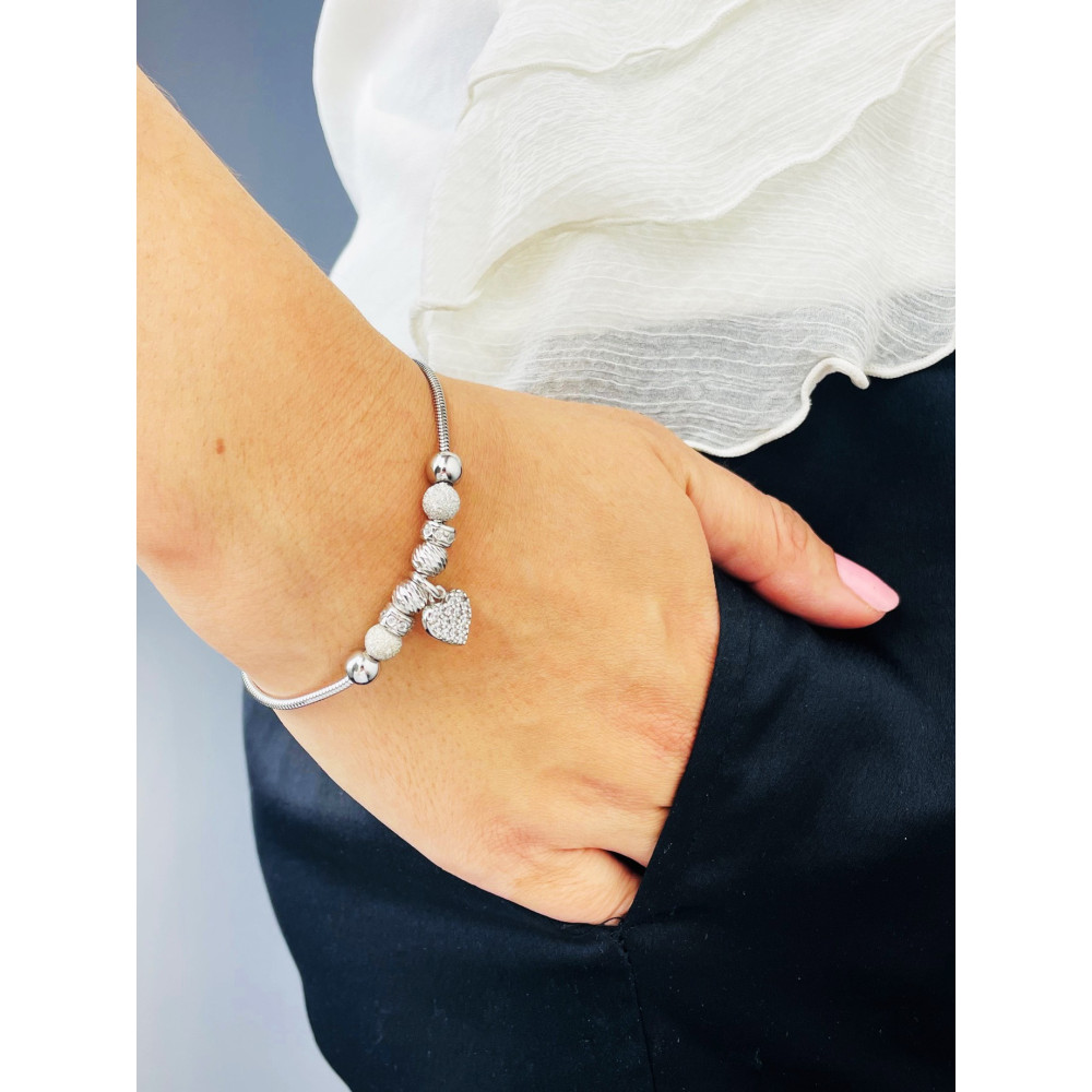 Herz Armband 925 Silber mit Zirkonia Damen Kinder