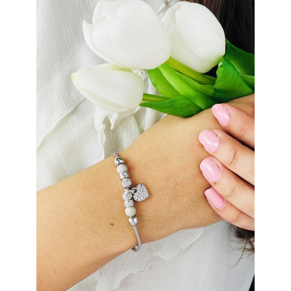 Herz Armband 925 Silber mit Zirkonia Damen Kinder