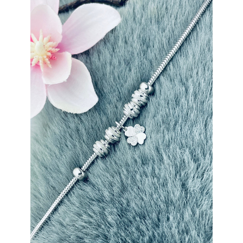 Kleeblatt Armband 925 Silber mit Zirkonia Damen Kinder