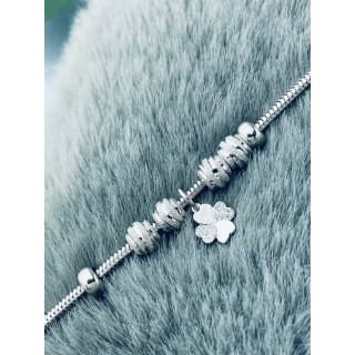 Kleeblatt Armband 925 Silber mit Zirkonia Damen Kinder