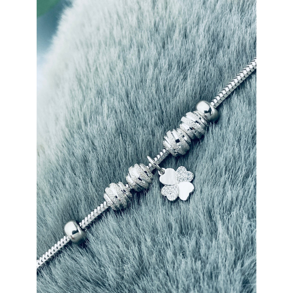 Kleeblatt Armband 925 Silber mit Zirkonia Damen Kinder